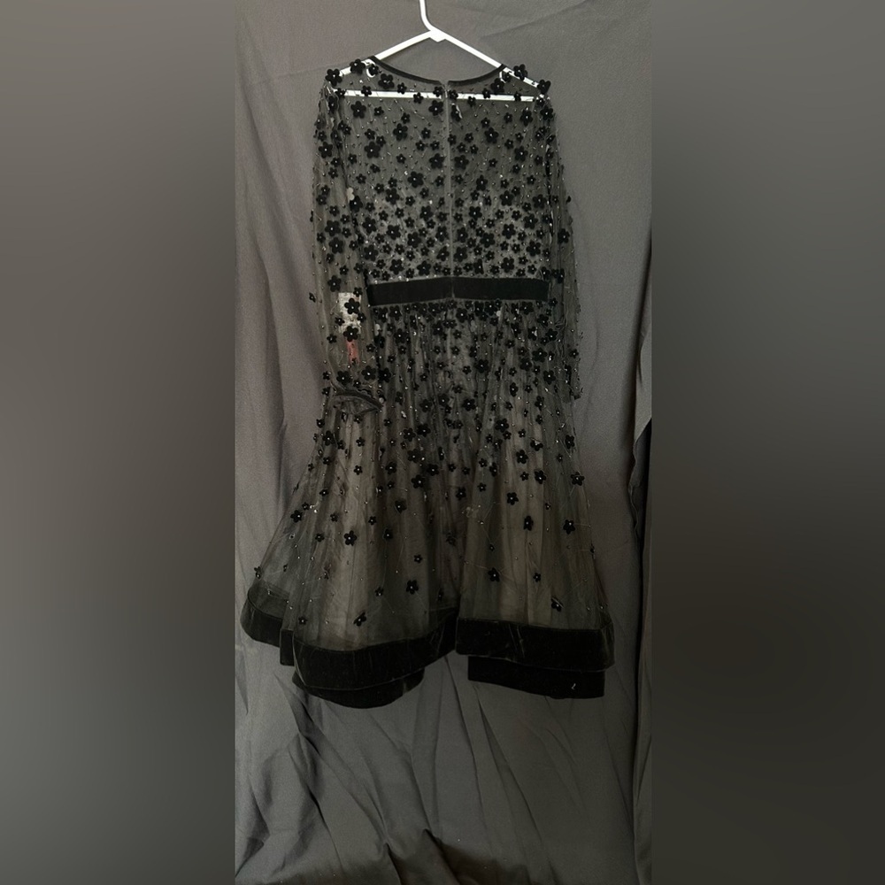Mac Duggal 67007 NWT Black EMBELLISHED ILLUSION HIGH NECK LONG SLEEVE FIT & … - Picture 5 of 15